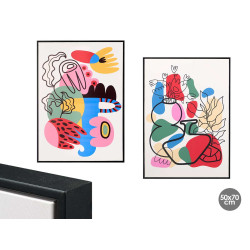 QUADRO TELA CORNICE NERA MULTICOLOR 50X70 ASS 2