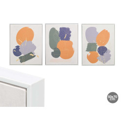QUADRO TELA CORNICE BIANCA CERCHI 40X70 ASS 3