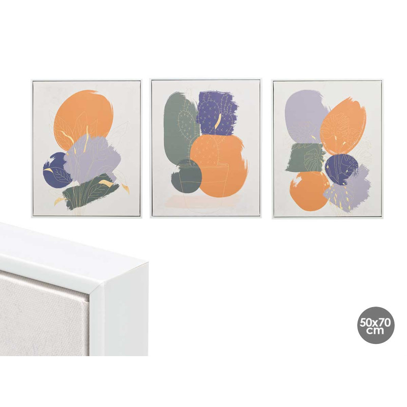 WHITE CANVA FRAME CIRCLES 40X70 SURT 4