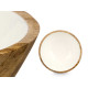 BOL 24 CM EN BOIS AVEC MANCHE BLANC
