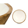 BOWL 24 CM WOOD HANDLE WHITE