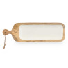 RECTANGUAR TRAY WOOD HANDLE WHITE