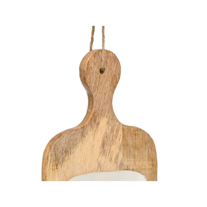 RECTANGUAR TRAY WOOD HANDLE WHITE