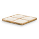 SQUARED TRAY WOOD HANDLE 4 SPACES WHITE