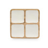 SQUARED TRAY WOOD HANDLE 4 SPACES WHITE