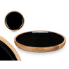 PIATTO 25CM LEGNO MANICO NERO