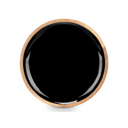 PIATTO 25CM LEGNO MANICO NERO