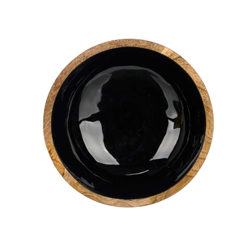 WOOD HANDLE SOUP PLATE 20 CM BLACK