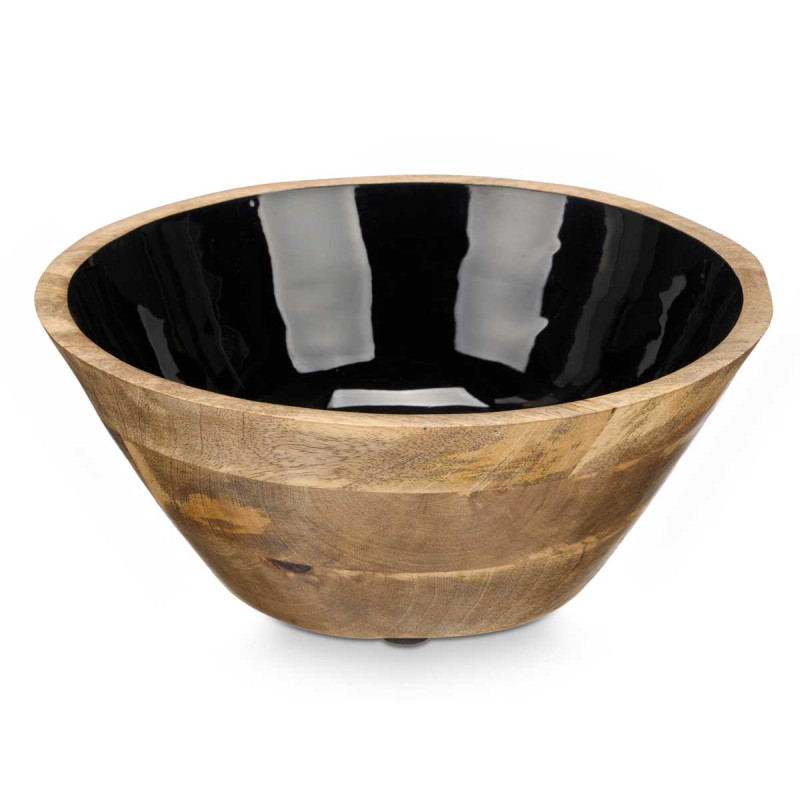 BOWL 24 CM WOOD HANDLE BLACK