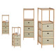 ETAGERE 2 ETAGERES 3 TIROIRS NATUREL