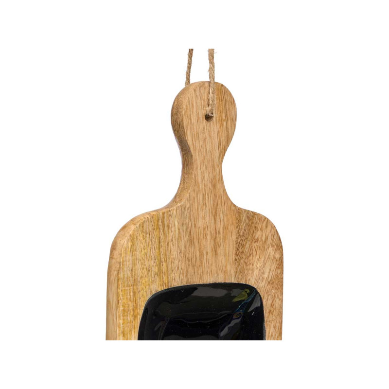 RECTANGUAR TRAY WOOD HANDLE BLACK