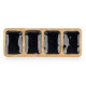 RECTANGUAR TRAY WOOD HANDLE 4 SPACES BLACK