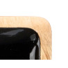 RECTANGUAR TRAY WOOD HANDLE 4 SPACES BLACK