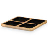 VASSOIO QUADRATO 4 SPAZI LEGNO MANICO NERO 