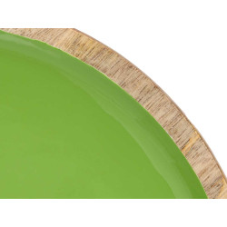 PLATO 25 CM MADERA MANGO VERDE 