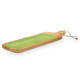 BANDEJA RECTANGULAR ASA MADERA MANGO VERDE