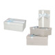 SET 3 CAJAS CARTON RECTANGULAR GRIS CLARO LAZO