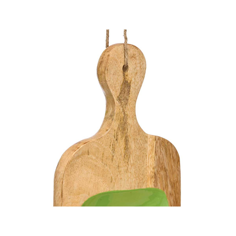 RECTANGUAR TRAY WOOD HANDLE GREEN