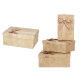 SET 3 BOÎTES EN CARTON RECT. NATUREL RAYURES NOEUD