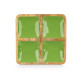 SQUARED TRAY WOOD HANDLE 4 SPACES GREEN