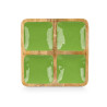 SQUARED TRAY WOOD HANDLE 4 SPACES GREEN