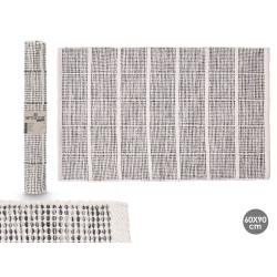 HANDMADE RUG 60X90CM GREY SQUARES