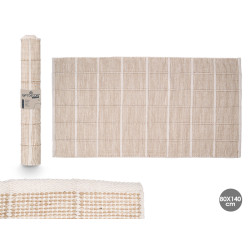 HANDMADE RUG 80X140CM BEIGE SQUARES