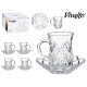 SET 4 GLASS CUPS WITH PLATE 125ML