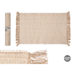 TAPETE ARTESANAL 60X90CM BEGE NATURAL