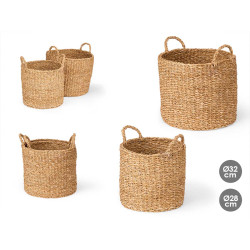 SET 2 CESTI CILINDRICI CON MANICI 32CM DIAMETRO 