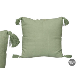 ALMOFADA COM RISCAS E RELEVO VERDE MENTA 45X45CM