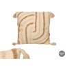 COUSSIN RAYURES BRUN BRODÉE 45X45CM