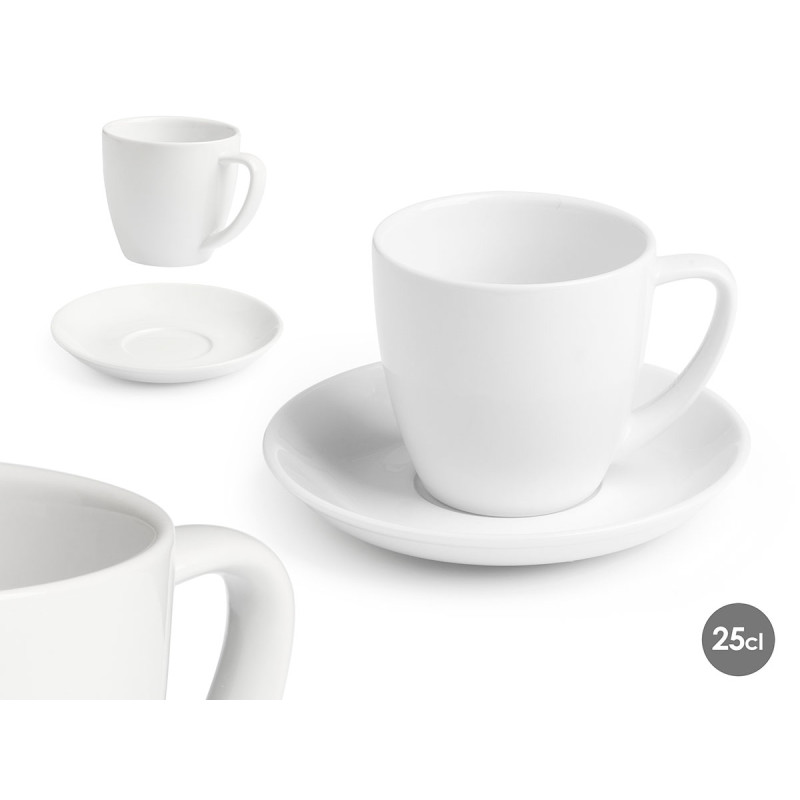 COFFEE CUP AND PLATE 250ML PORCELAIN
