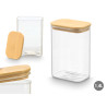 BARATTOLO RETTANGOLAR BOROSILICAT 1,4L TAPPO BAMBU