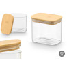 FRASCO RECTANGULAR BOROSILICATO 800ML TAMPA BAMBU