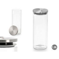 BARATTOLO ROTONDO BOROSILICATO 1,8L TAPPO ACCIAIO