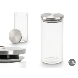BARATTOLO ROTONDO BOROSILICATO 1,4L TAPPO ACCIAIO