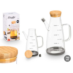 ACEITERA BOROSILICATO 750ML TAPA BAMBU