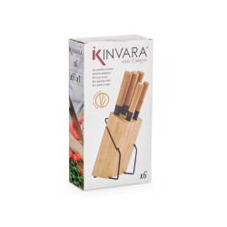 CONJ 5 FACAS SUPORTE BAMBU