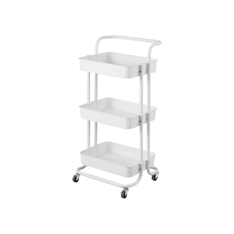 CARRELLO ORGANIZZATORE PLASTICA BIANCO 3 PIANI 