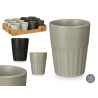 BICCHIERE TAGLIATO ASS 2 GRIGIO NERO 300ML