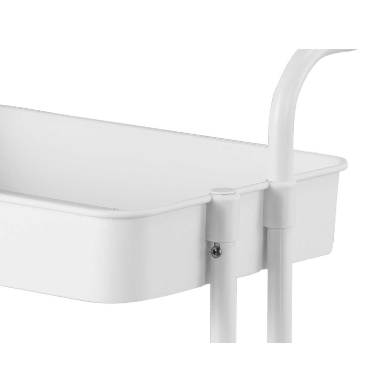 WHITE PLASTIC ORGANISER TROLLEY 3 LEVELS