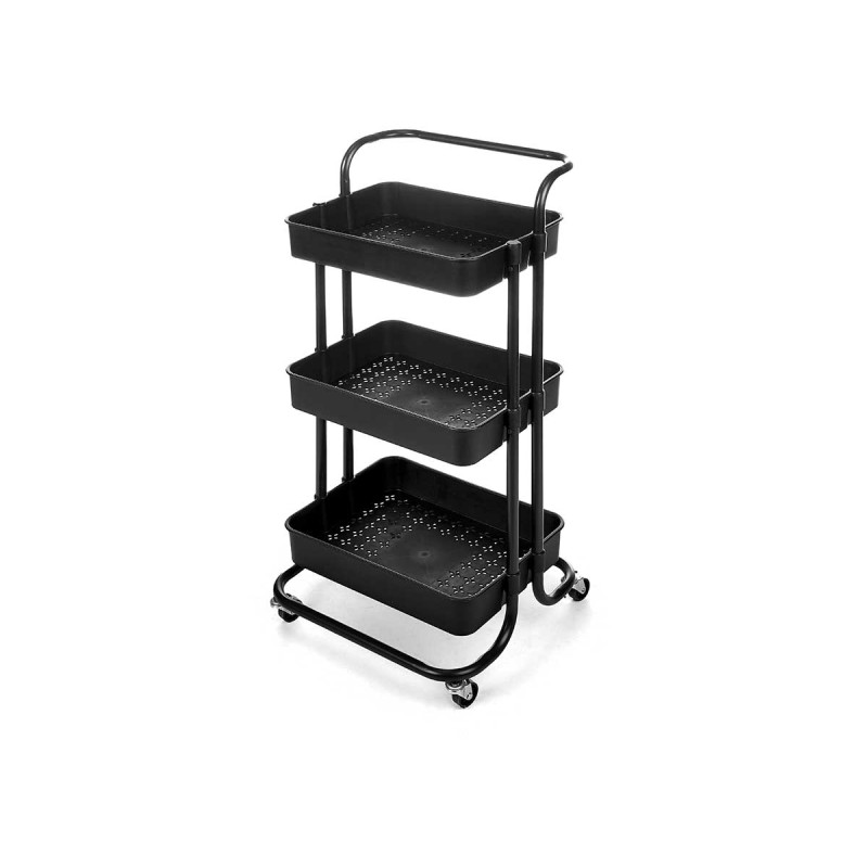 CARRELLO ORGANIZZATORE PLASTICA NERO 3 PIANI 