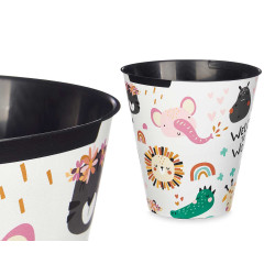 ROUND PLASTIC BIN ANIMAL WORLD