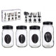 SET 4 CUBERTEROS VIDRIO CON TAPA METAL