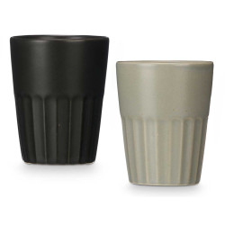 BICCHIERE TAGLIATO ASS 2 GRIGIO NERO 300ML