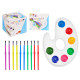 JUEGO 10 PINCELES Y PALETA PINTURAS