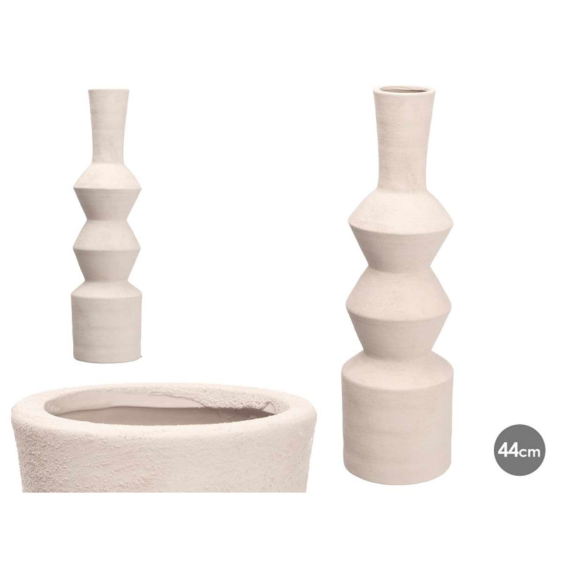 GEOMETRICAL VASE 60CM WHITE