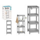 ETAGERE PLASTIQUE GRIS 4 ETAGERES 100CM 