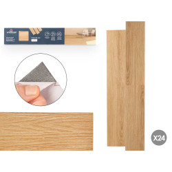 SET 24LAMINA VINILO PARQUET MARRON CLARO 914X152MM